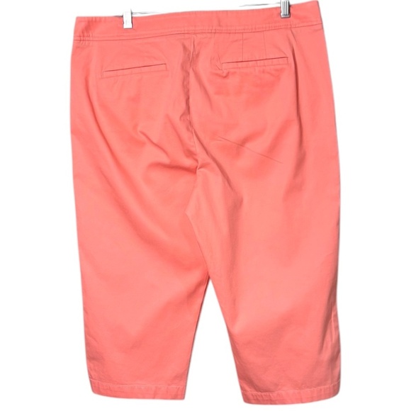 TALBOTS Cotton Pedal Pushers Side and Back Pockets Button Detail at Hem US Sz 14 - Picture 4 of 10